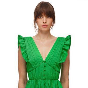 NWT Self-Portrait Green Cotton Maxi Dress
